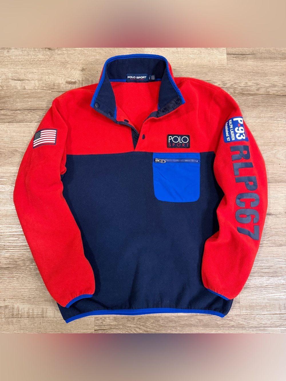 Polo Ralph Lauren Hi Tech USA Fleece Men's Small Colorblocked RLPC67 P-93